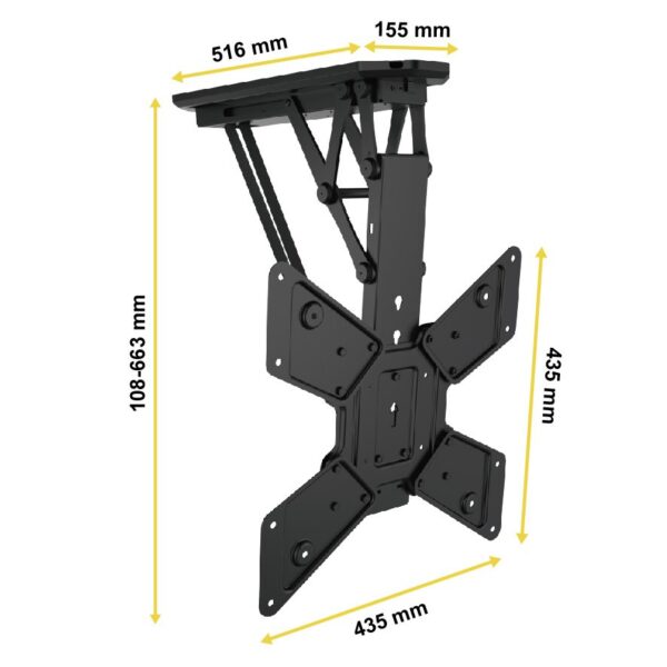 Motorized Foldaway Tv Ceiling Mount Multi Angles Position Flat Or Pitch Roof Size 32 60 Load Weight 30kg Gkd 420m Gecko Stands Mounts - Motorized Tv Wall Mount Up Down