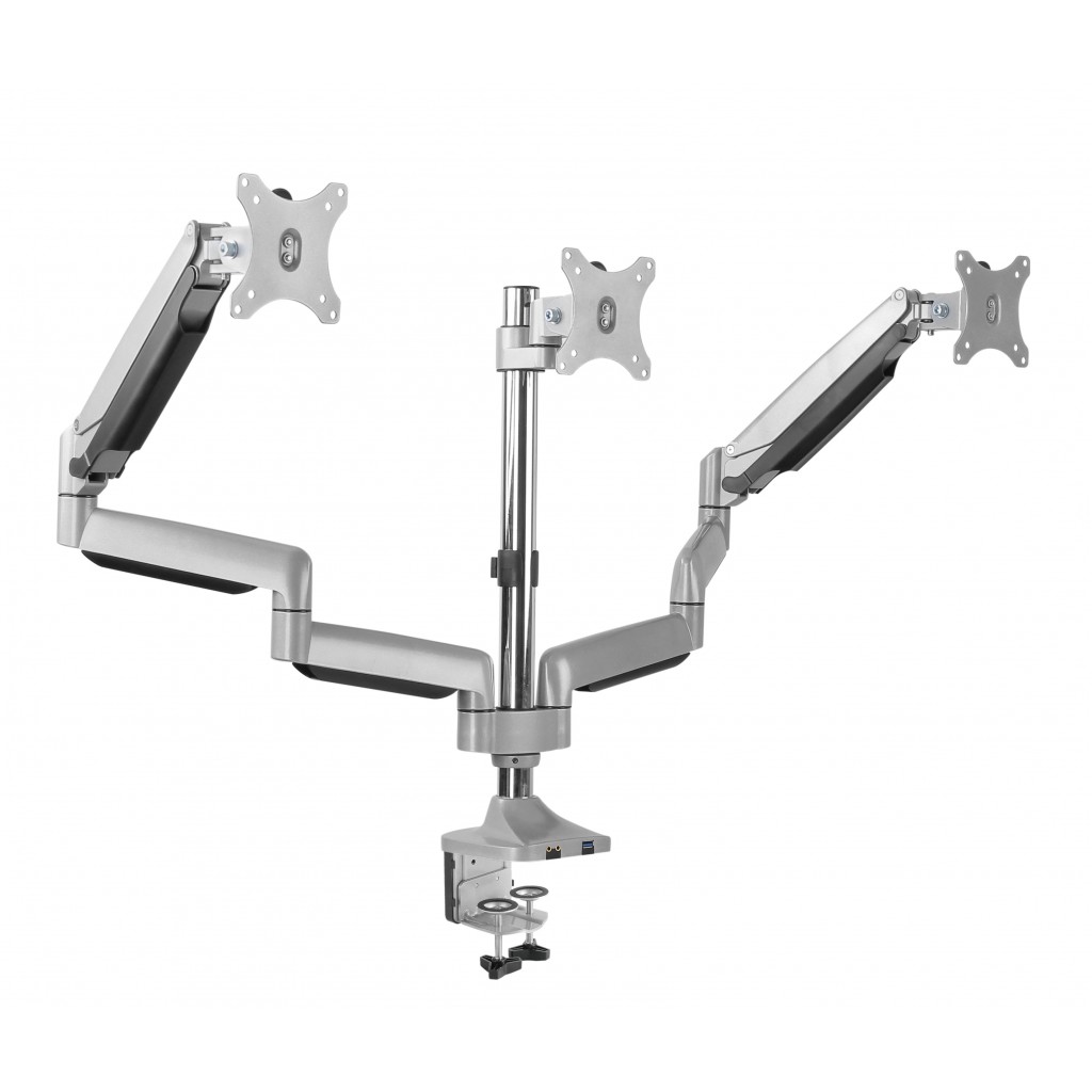 Double Monitor Mount Free Standing adjustable height Universal fit all