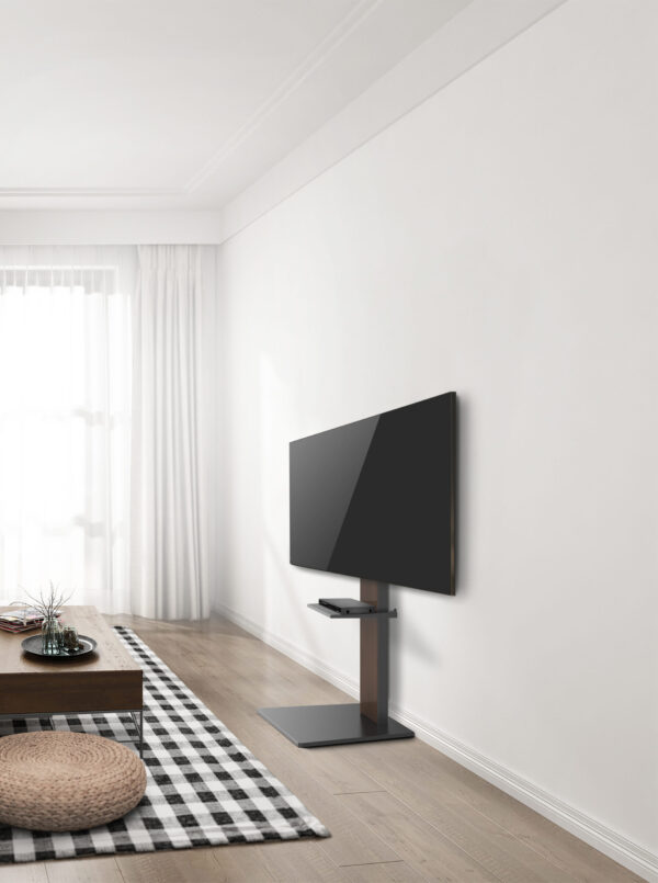 TV Floor Stand Adjustable Height 12001600mm with DVD Shelf